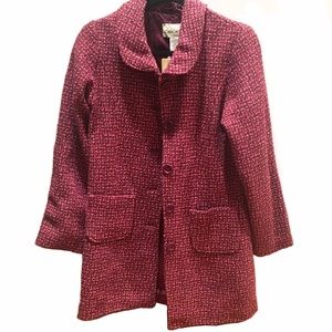 Magenta Tweed Coat